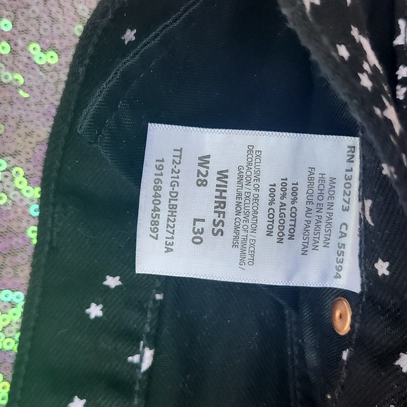 Wrangler Starry Wanderer High Rise Black Flare Pants Corduroy Pockets STARS NWOT - Picture 3 of 4